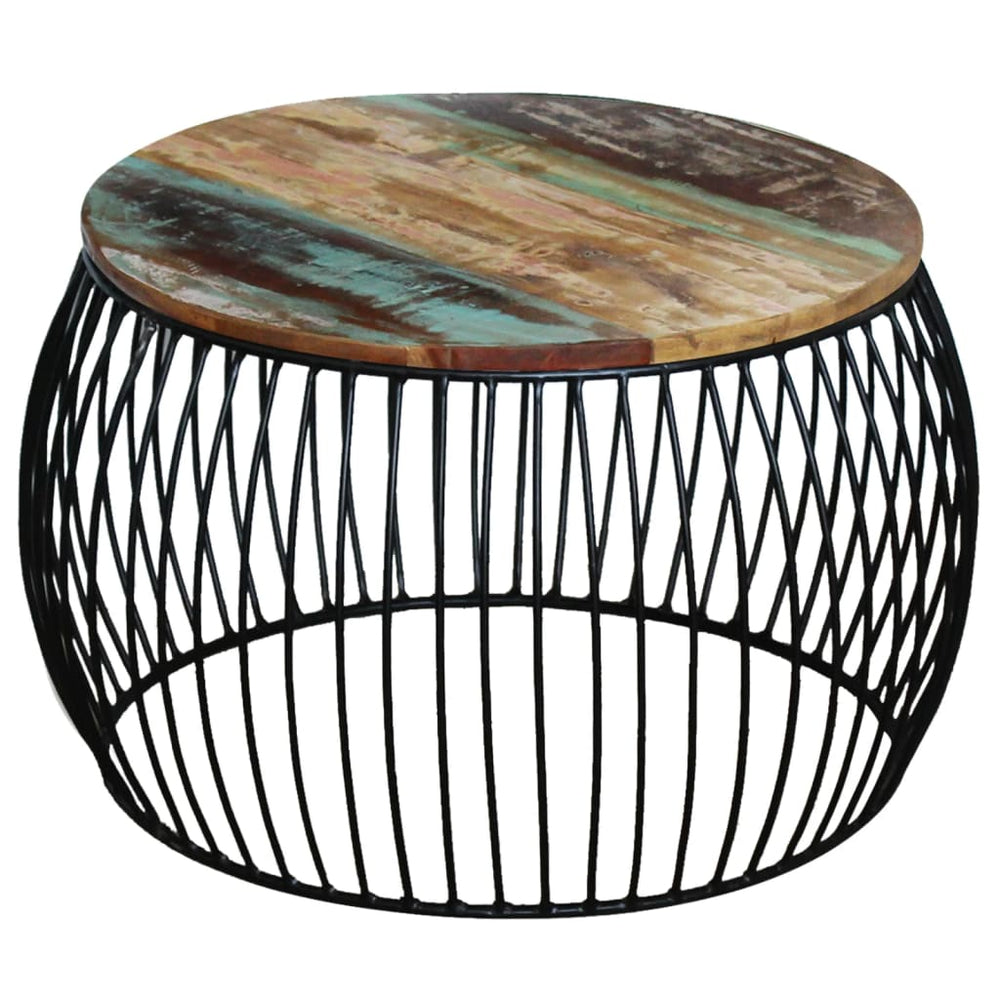 vidaXL Round Coffee Table Solid Reclaimed Wood 68x37 cm