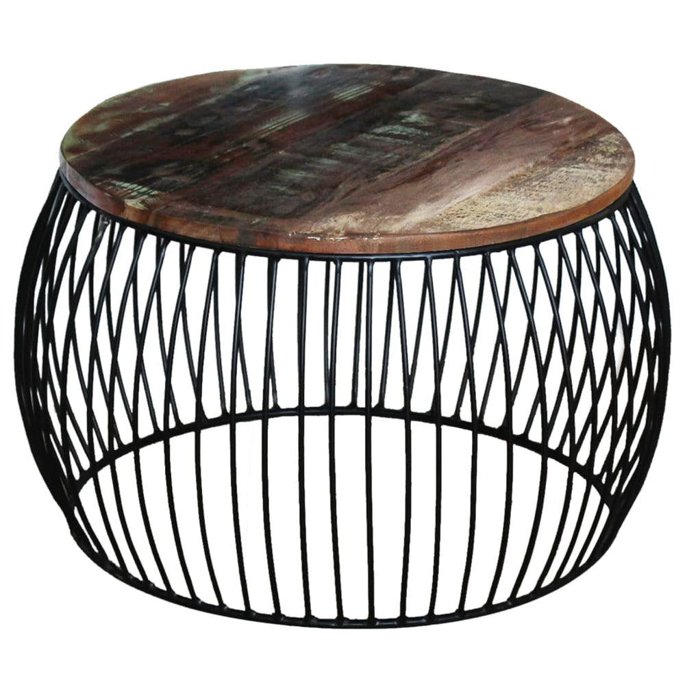 vidaXL Round Coffee Table Solid Reclaimed Wood 68x37 cm
