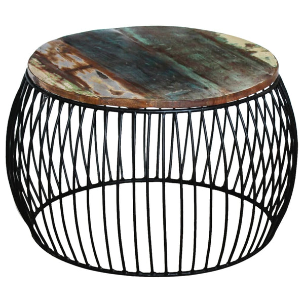 vidaXL Round Coffee Table Solid Reclaimed Wood 68x37 cm