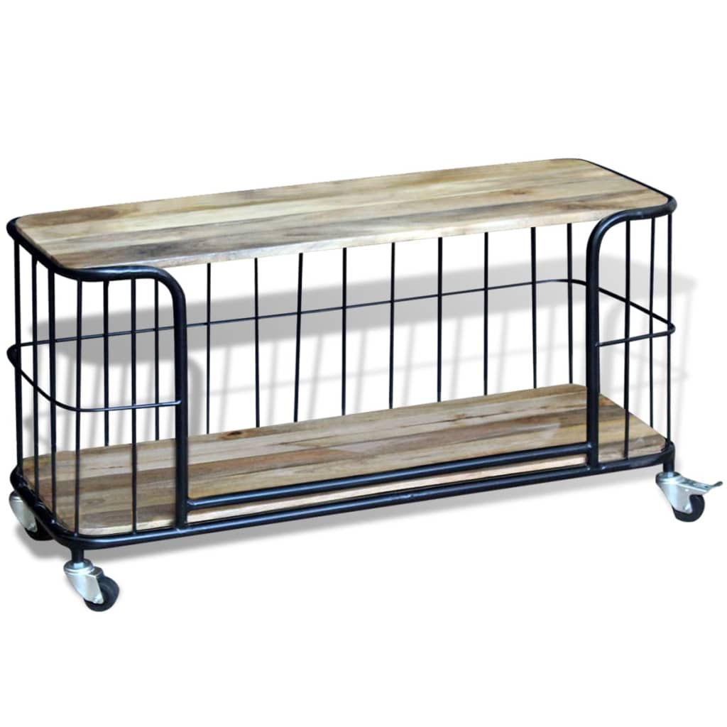 vidaXL TV Cabinet Solid Mango Wood 100x40x45 cm