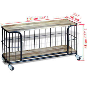 vidaXL TV Cabinet Solid Mango Wood 100x40x45 cm