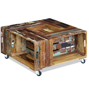 vidaXL Coffee Table Solid Reclaimed Wood 70x70x35 cm