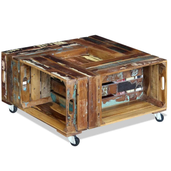 vidaXL Coffee Table Solid Reclaimed Wood 70x70x35 cm