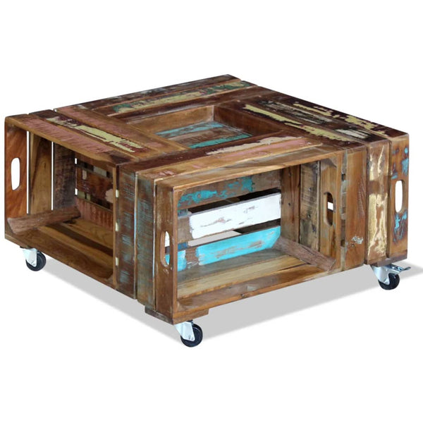 vidaXL Coffee Table Solid Reclaimed Wood 70x70x35 cm