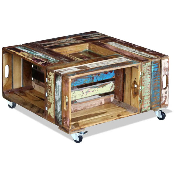 vidaXL Coffee Table Solid Reclaimed Wood 70x70x35 cm