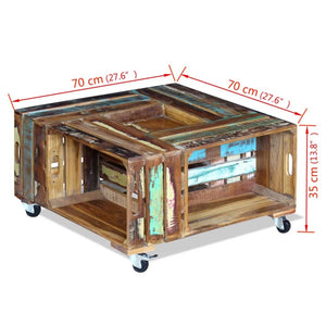 vidaXL Coffee Table Solid Reclaimed Wood 70x70x35 cm