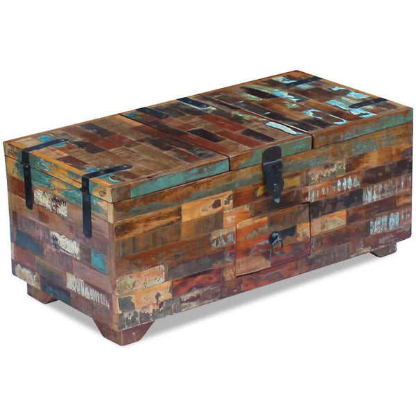 vidaXL Coffee Table Chest Solid Reclaimed Wood 80x40x35 cm