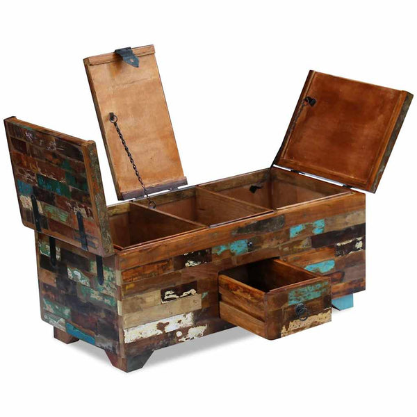 vidaXL Coffee Table Chest Solid Reclaimed Wood 80x40x35 cm