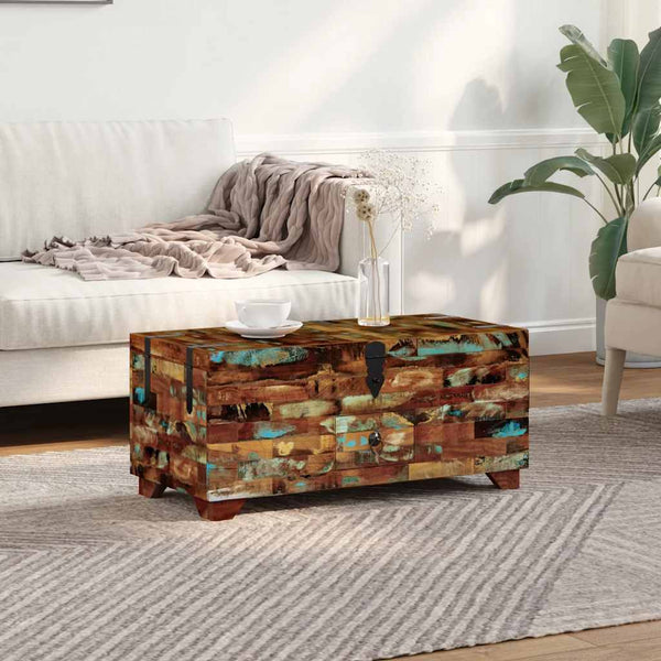 vidaXL Coffee Table Chest Solid Reclaimed Wood 80x40x35 cm