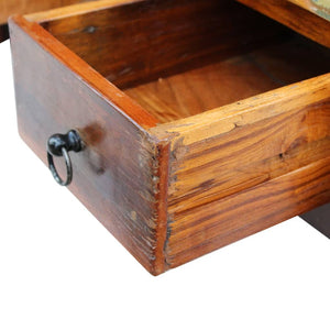 vidaXL Coffee Table with Drawers Solid Reclaimed Wood 90x45x35 cm