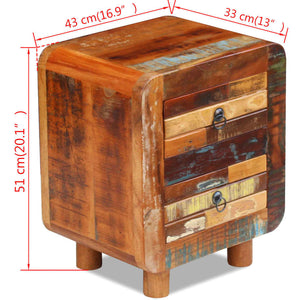 vidaXL Nightstand Solid Reclaimed Wood 43x33x51 cm