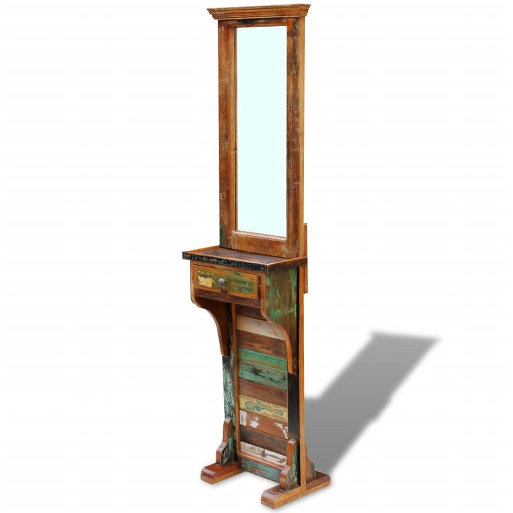vidaXL Wardrobe Mirror Reclaimed Wood 47x23x180 cm