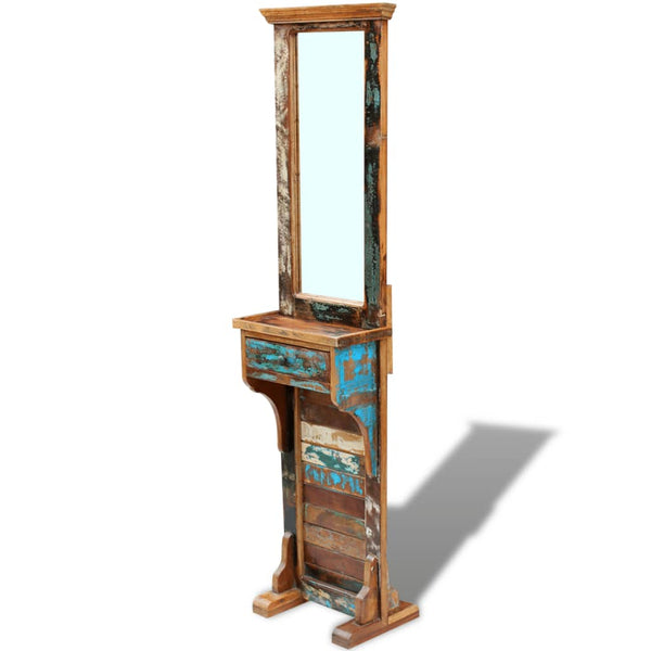 vidaXL Wardrobe Mirror Reclaimed Wood 47x23x180 cm