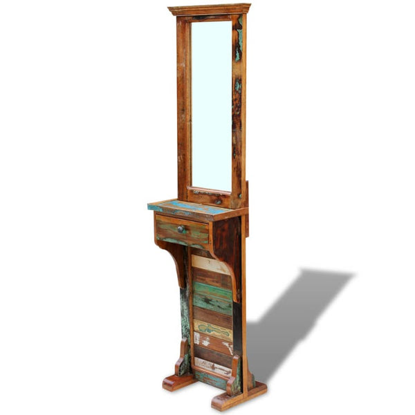 vidaXL Wardrobe Mirror Reclaimed Wood 47x23x180 cm