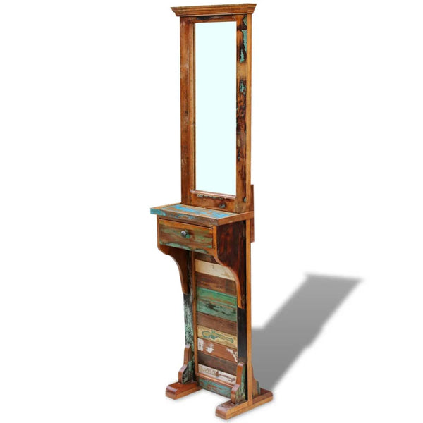 vidaXL Wardrobe Mirror Reclaimed Wood 47x23x180 cm