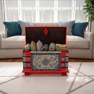 vidaXL Storage Chest Red Mango Wood 80x40x45 cm