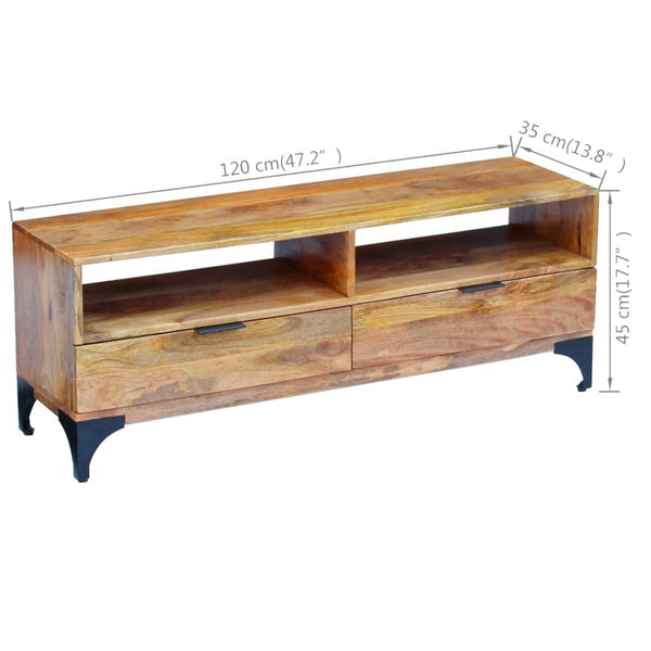 vidaXL TV Cabinet Mango Wood 120x35x45 cm