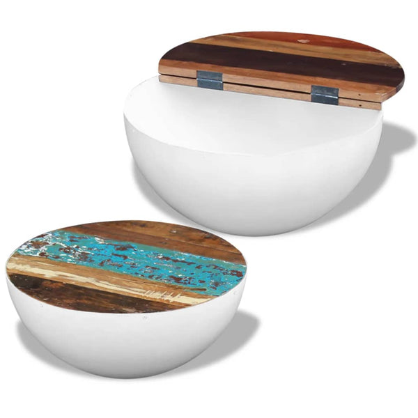 vidaXL 2-Piece Nesting Coffee Table Set Bowl-Shaped Reclaimed Solid Wood