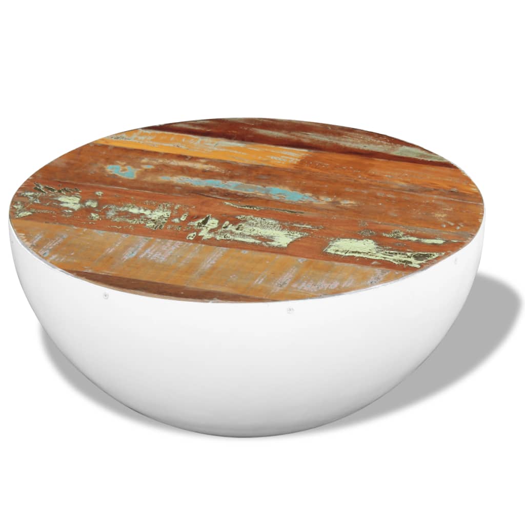 vidaXL Coffee Table Bowl-Shaped Reclaimed Solid Wood 60x60x30 cm