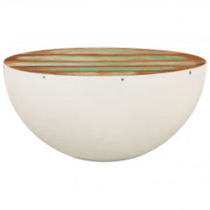 vidaXL Coffee Table Bowl-Shaped Reclaimed Solid Wood 60x60x30 cm