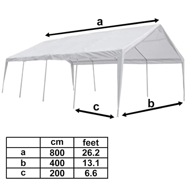 vidaXL Marquee White 8 x 4 m
