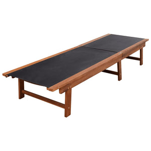 vidaXL Sun Loungers 2 pcs. with Table Solid Acacia Wood and Textilene