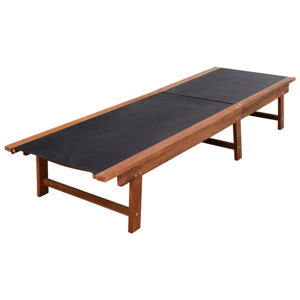 vidaXL Sun Loungers 2 pcs. with Table Solid Acacia Wood and Textilene