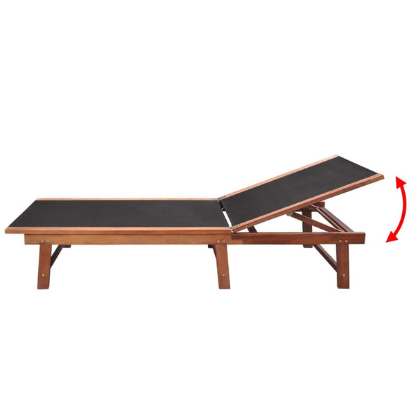 vidaXL Sun Loungers 2 pcs. with Table Solid Acacia Wood and Textilene