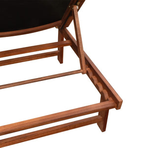 vidaXL Sun Loungers 2 pcs. with Table Solid Acacia Wood and Textilene
