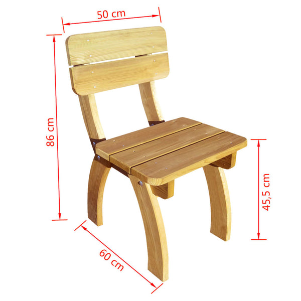 vidaXL Garden Chairs 2 pcs. Impregnated Pinewood