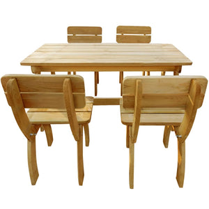 vidaXL 5-Piece Garden Dining Set Impregnated Pinewood