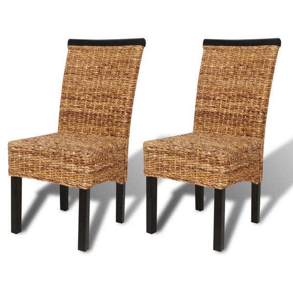 vidaXL Dining Chairs 2 pcs. Abaca and Solid Mango Wood
