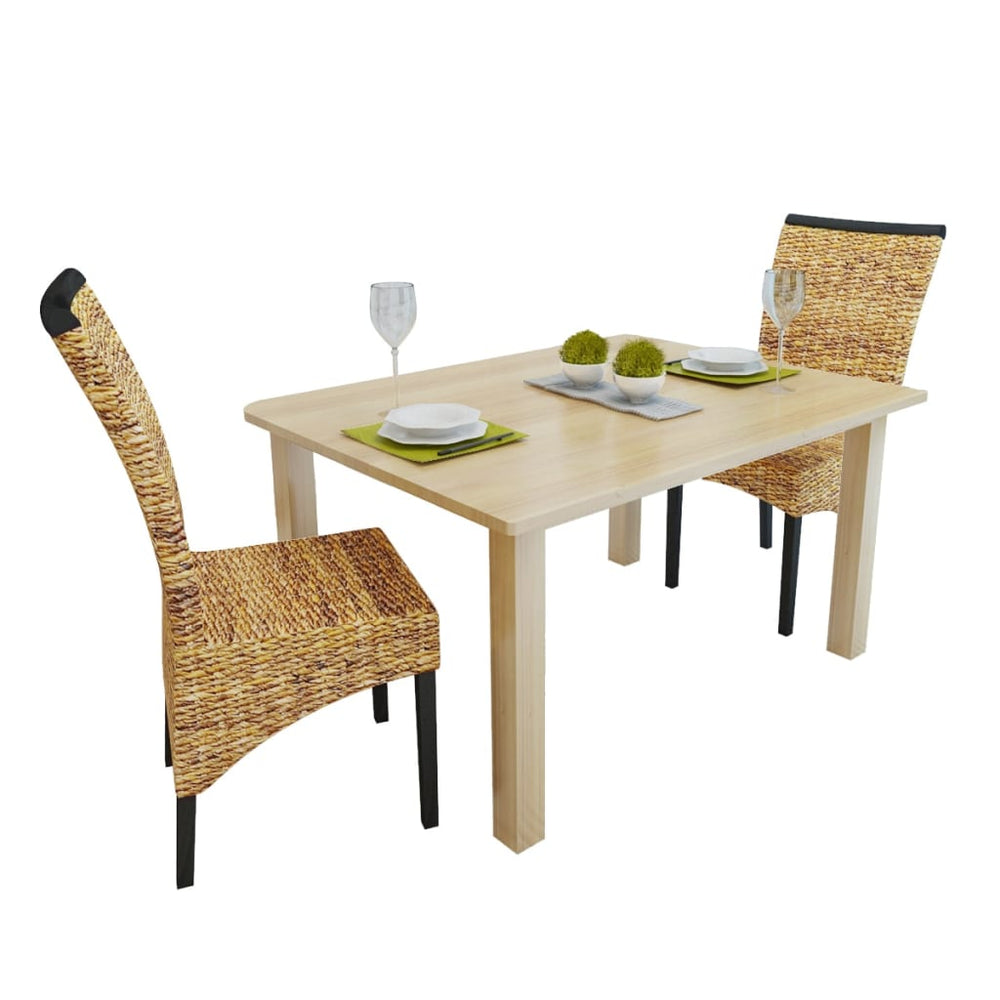 vidaXL Dining Chairs 2 pcs. Abaca and Solid Mango Wood