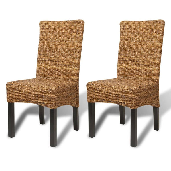 vidaXL Dining Chairs 2 pcs. Abaca and Solid Mango Wood