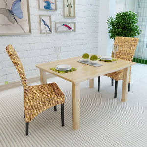 vidaXL Dining Chairs 2 pcs. Abaca and Solid Mango Wood