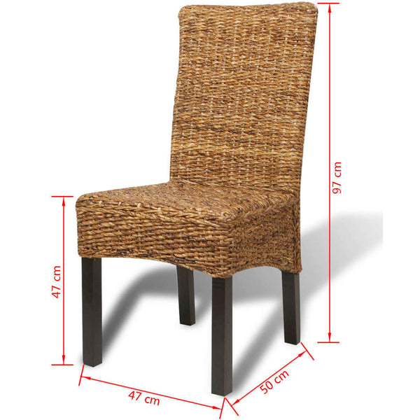 vidaXL Dining Chairs 2 pcs. Abaca and Solid Mango Wood
