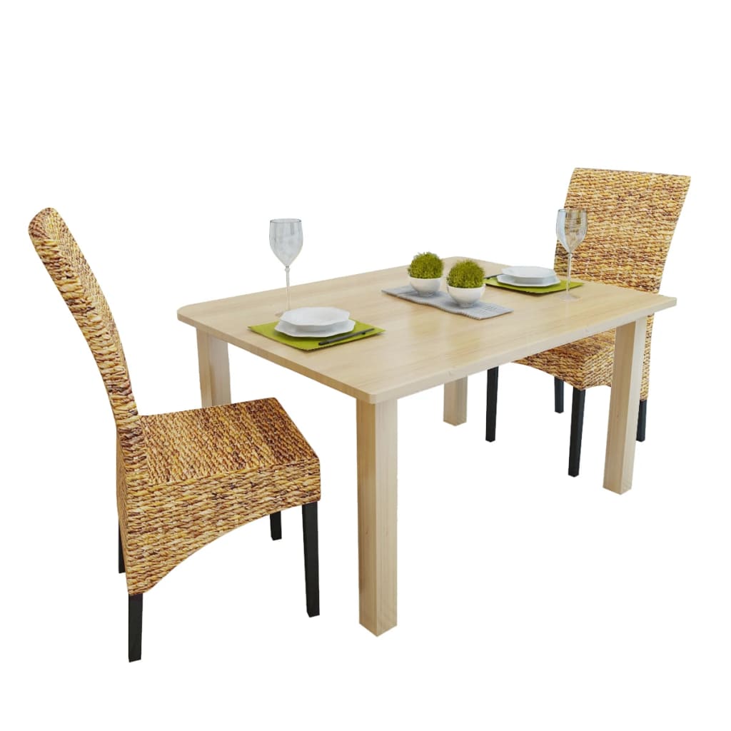 vidaXL Dining Chairs 2 pcs. Abaca and Solid Mango Wood