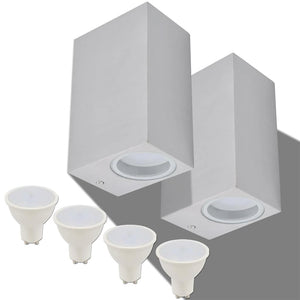 vidaXL LED Outdoor Wall Lights 2 pcs. Square Up/Down