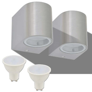 vidaXL LED Outdoor Wall Lights 2 pcs. Round Downwards