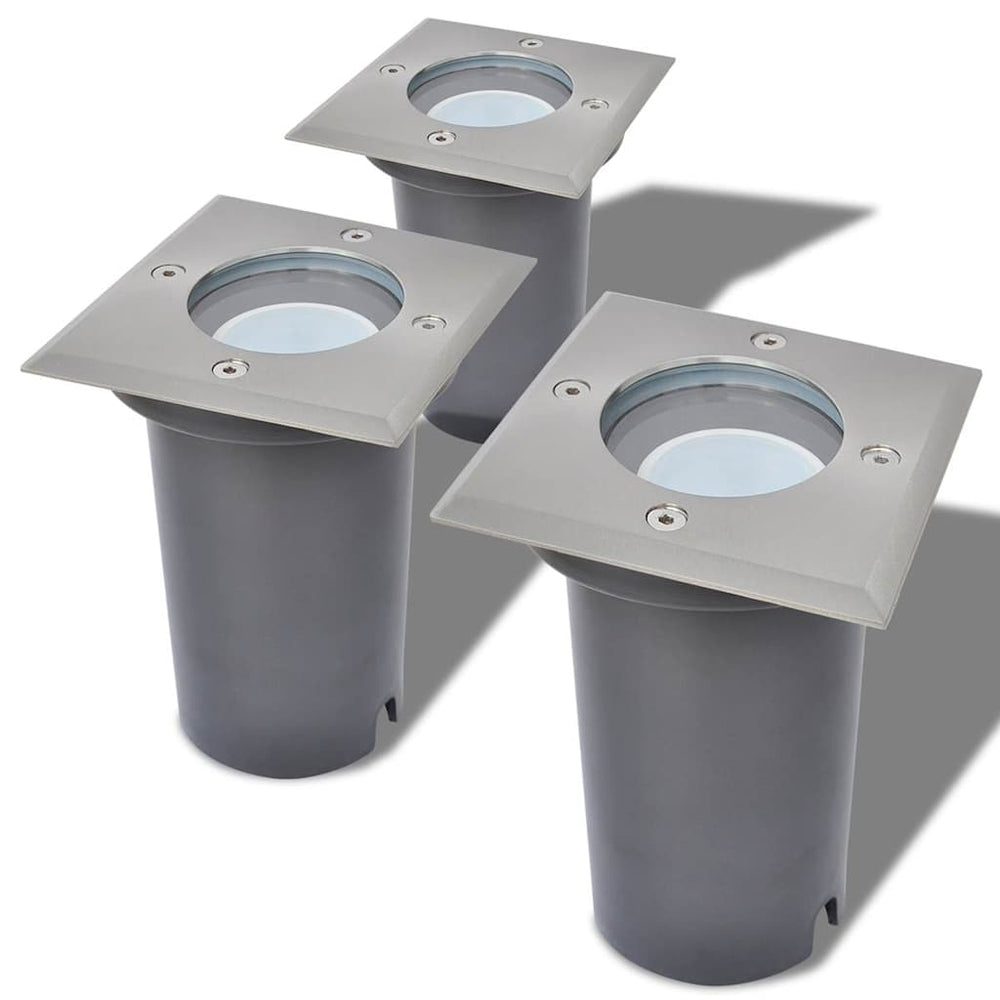 vidaXL 3-Piece Square Outdoor LED Ground Spotlights