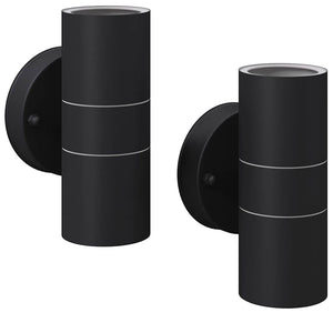 LED Außenwandleuchten Edelstahl, 2er-Set