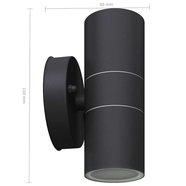 LED Außenwandleuchten Edelstahl, 2er-Set