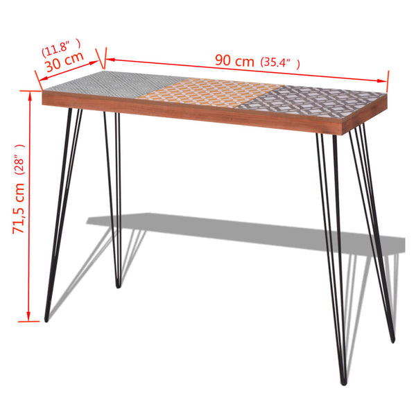 vidaXL Console Table 90x30x71.5 cm Brown