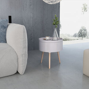 vidaXL Round Side Table with Serving Tray 39.5x44.5 cm Grey