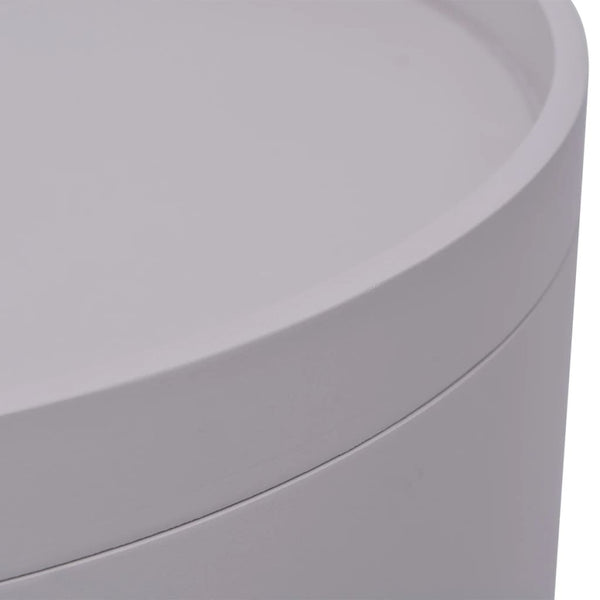vidaXL Round Side Table with Serving Tray 39.5x44.5 cm Grey
