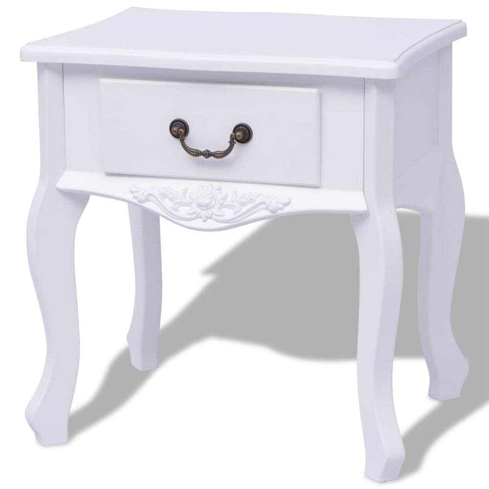vidaXL Nightstand White MDF