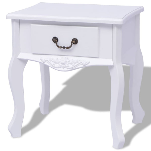 vidaXL Nightstands Two Pcs. White MDF