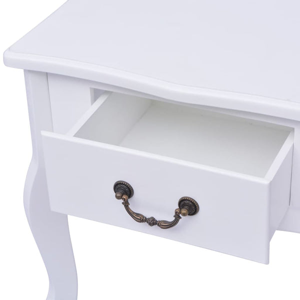 vidaXL Nightstands Two Pcs. White MDF