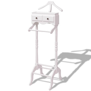 vidaXL Garment Rack with Drawers White Wood