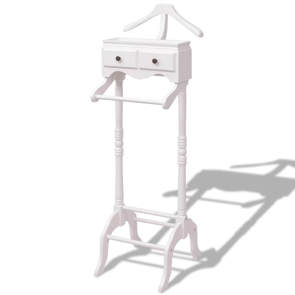 vidaXL Garment Rack with Drawers White Wood